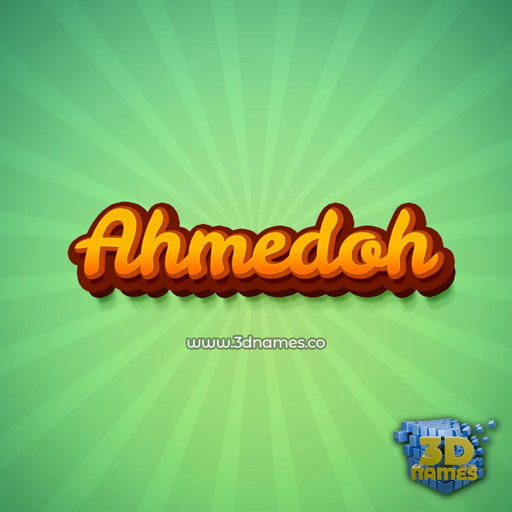 ahmedoh in Green Rays style - 3D name wallpaper