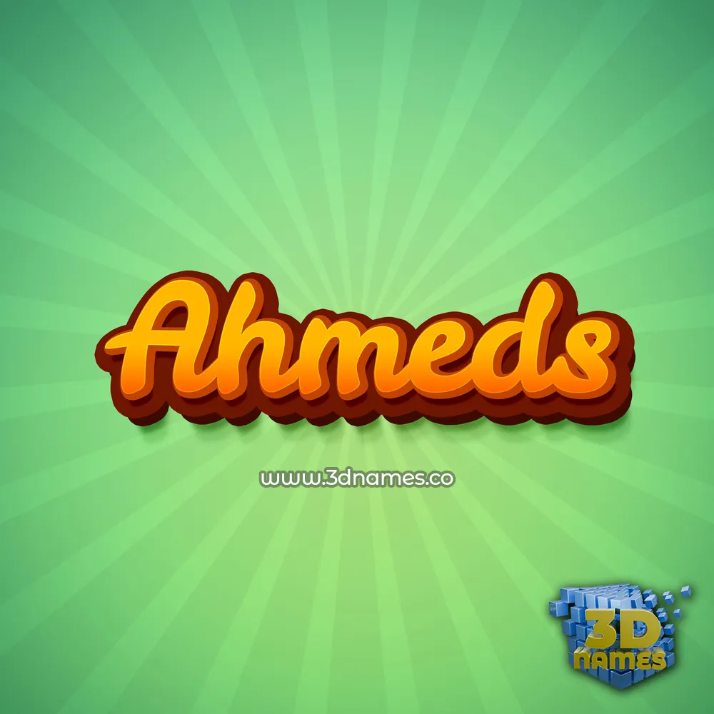ahmeds in Green Rays style - 3D name wallpaper