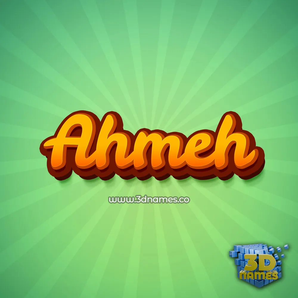 ahmeh in Green Rays style - 3D name wallpaper