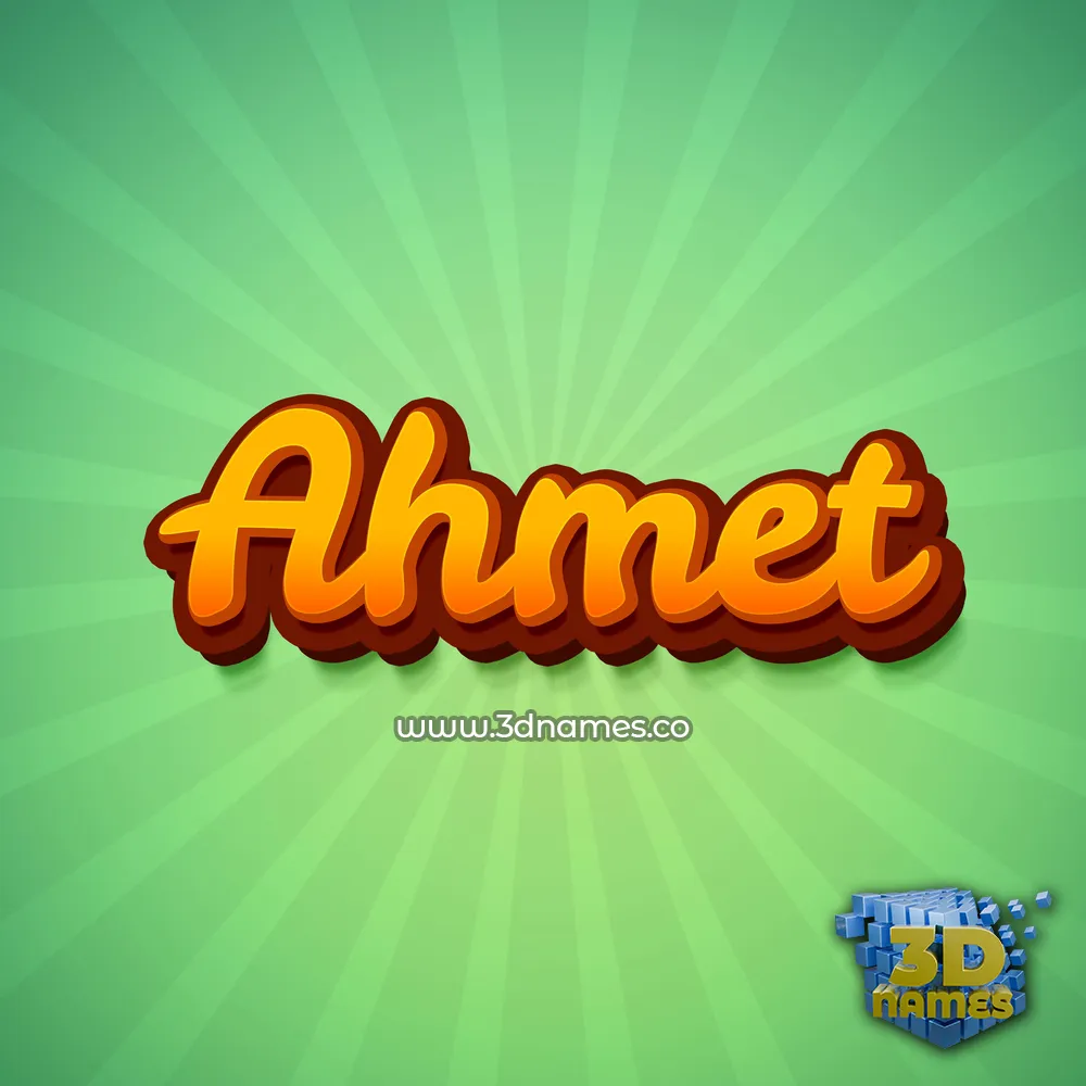 ahmet in Green Rays style - 3D name wallpaper