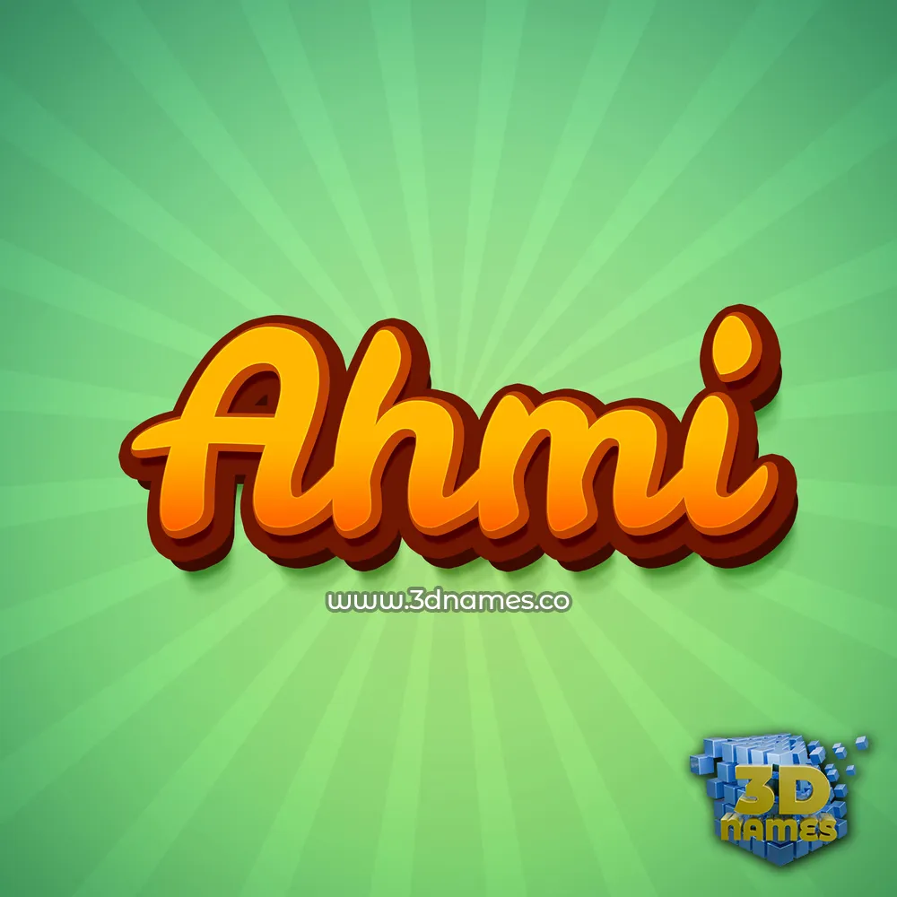 ahmi in Green Rays style - 3D name wallpaper