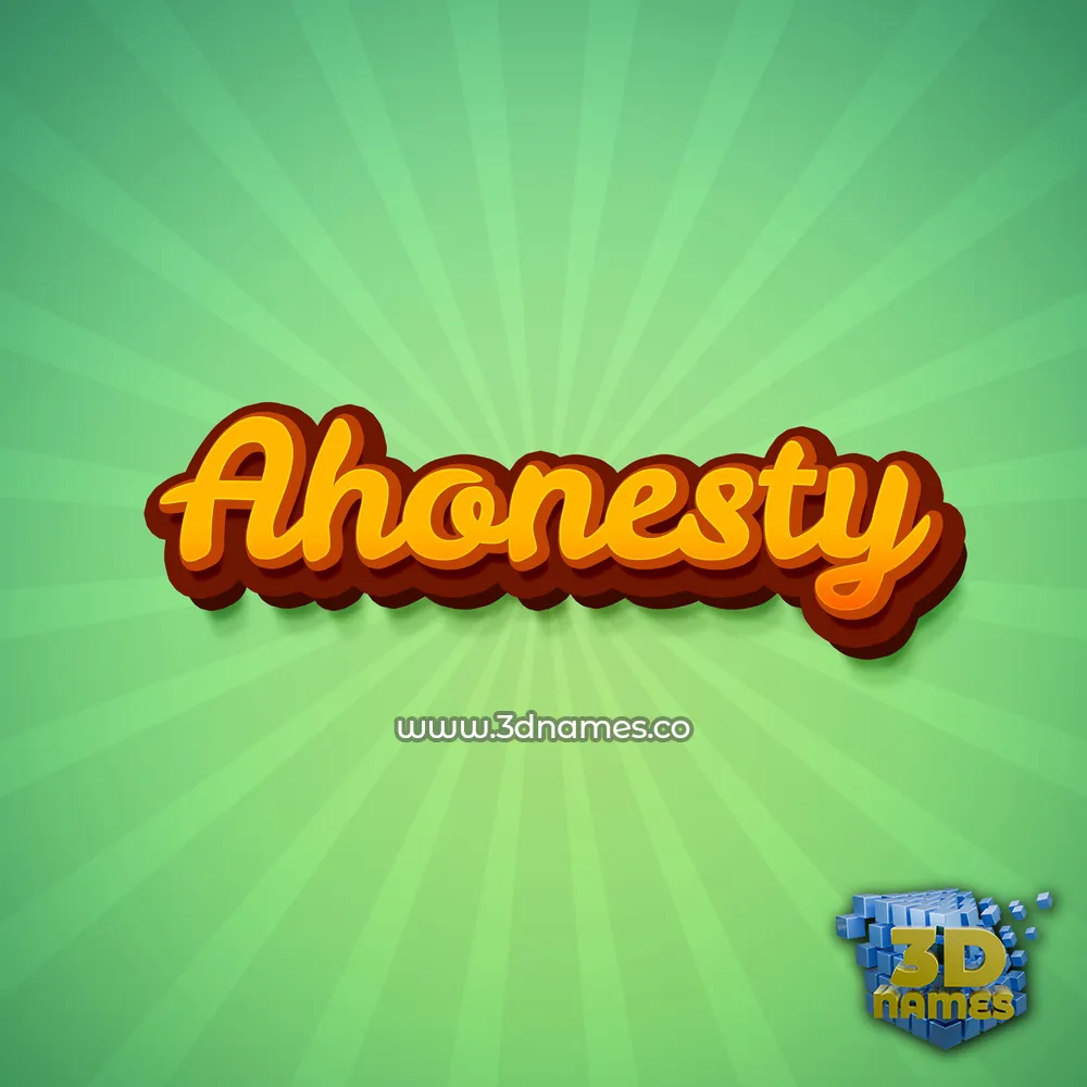 ahonesty in Green Rays style - 3D name wallpaper