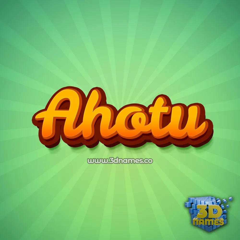 ahotu in Green Rays style - 3D name wallpaper