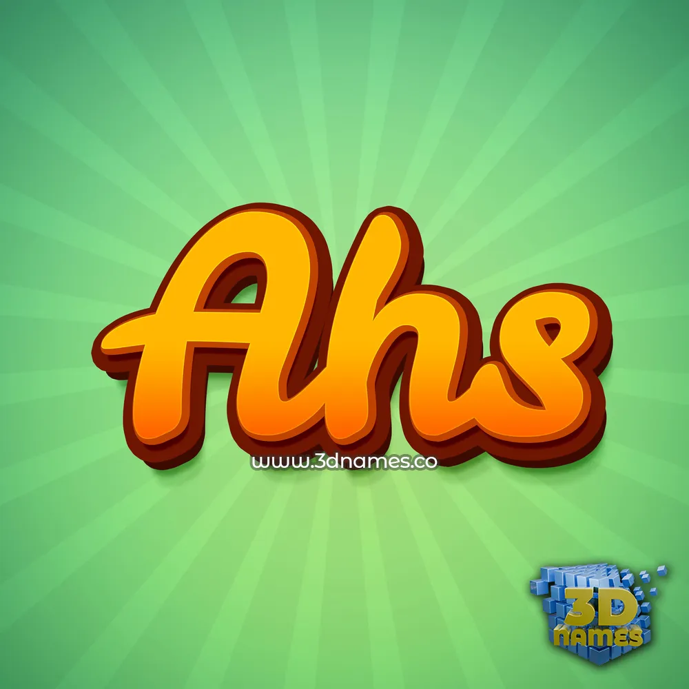 ahs in Green Rays style - 3D name wallpaper