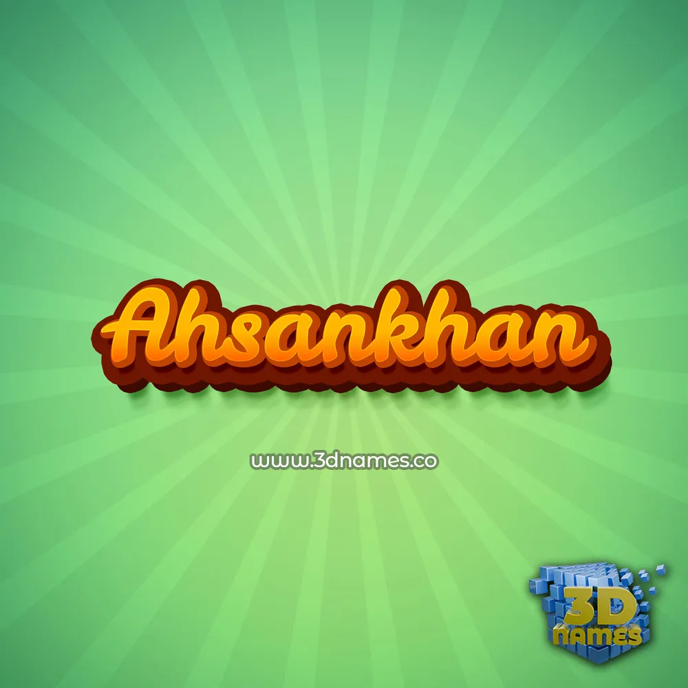 ahsankhan in Green Rays style - 3D name wallpaper