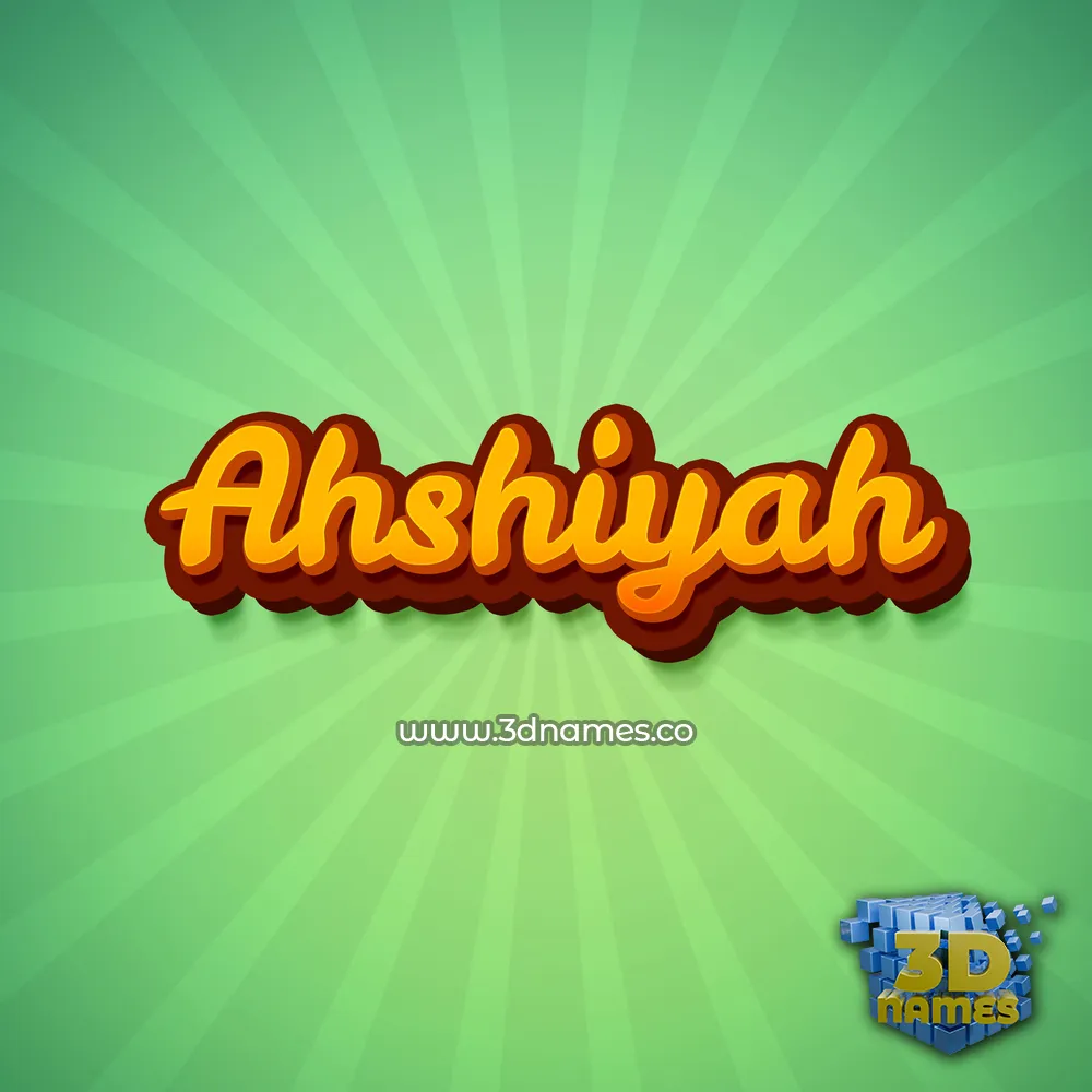 ahshiyah in Green Rays style - 3D name wallpaper