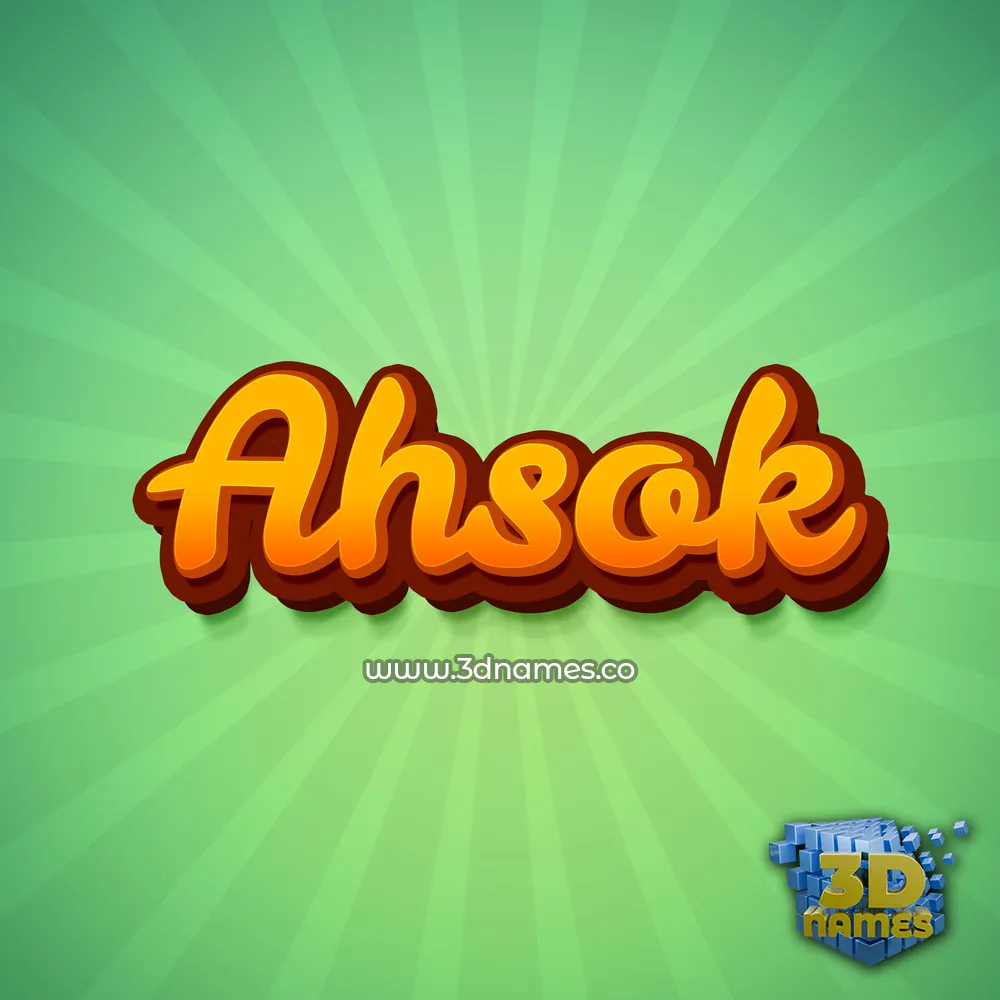 ahsok in Green Rays style - 3D name wallpaper