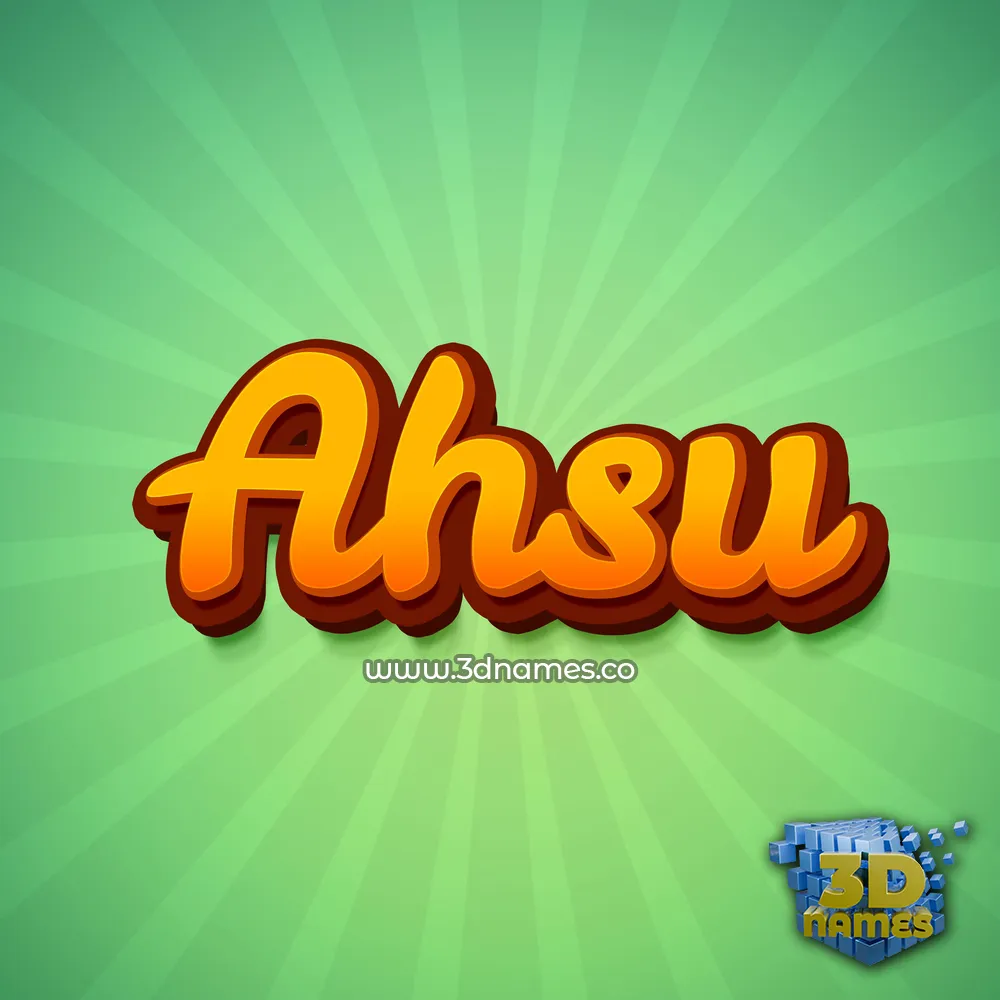 ahsu in Green Rays style - 3D name wallpaper