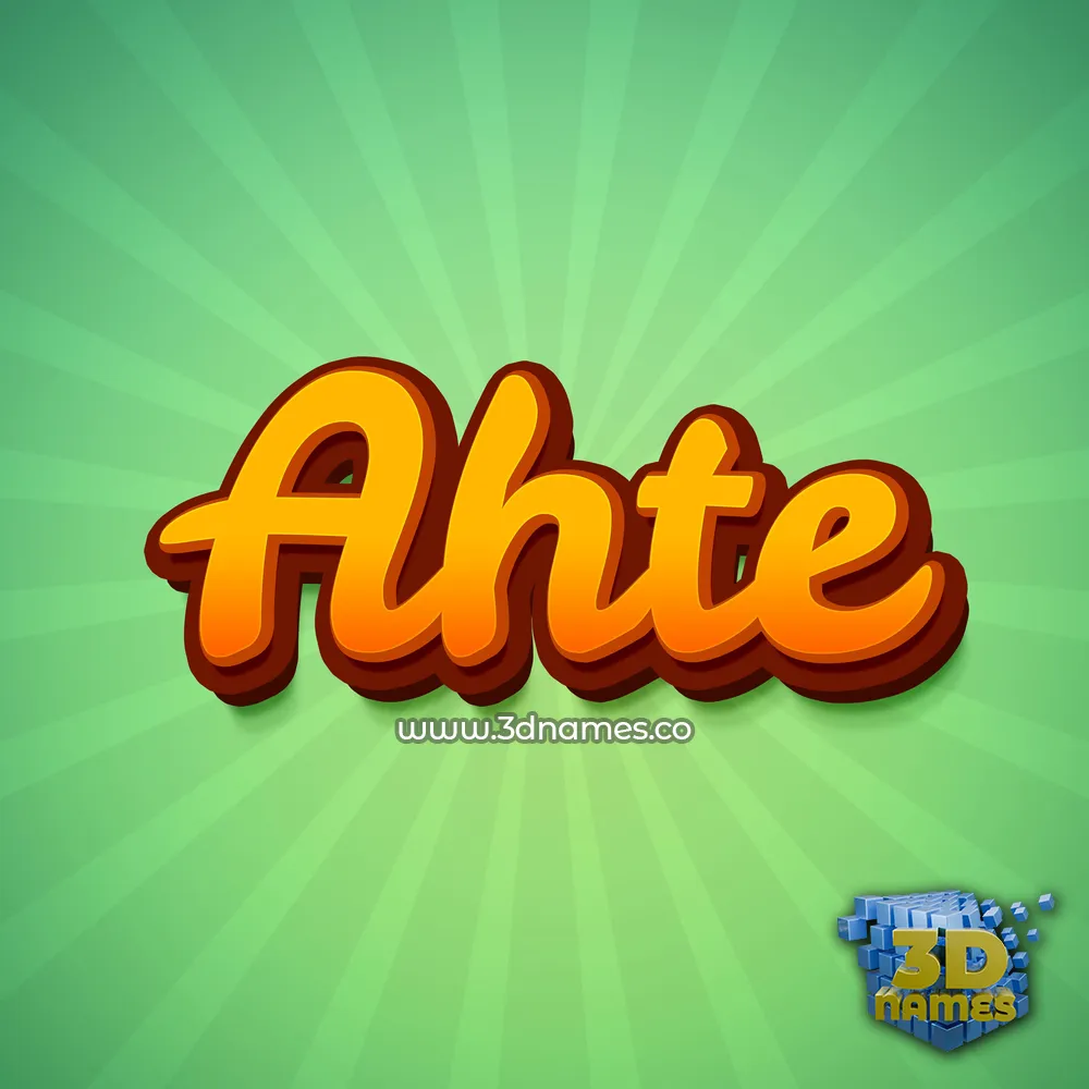 ahte in Green Rays style - 3D name wallpaper