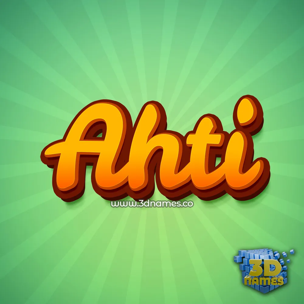 ahti in Green Rays style - 3D name wallpaper
