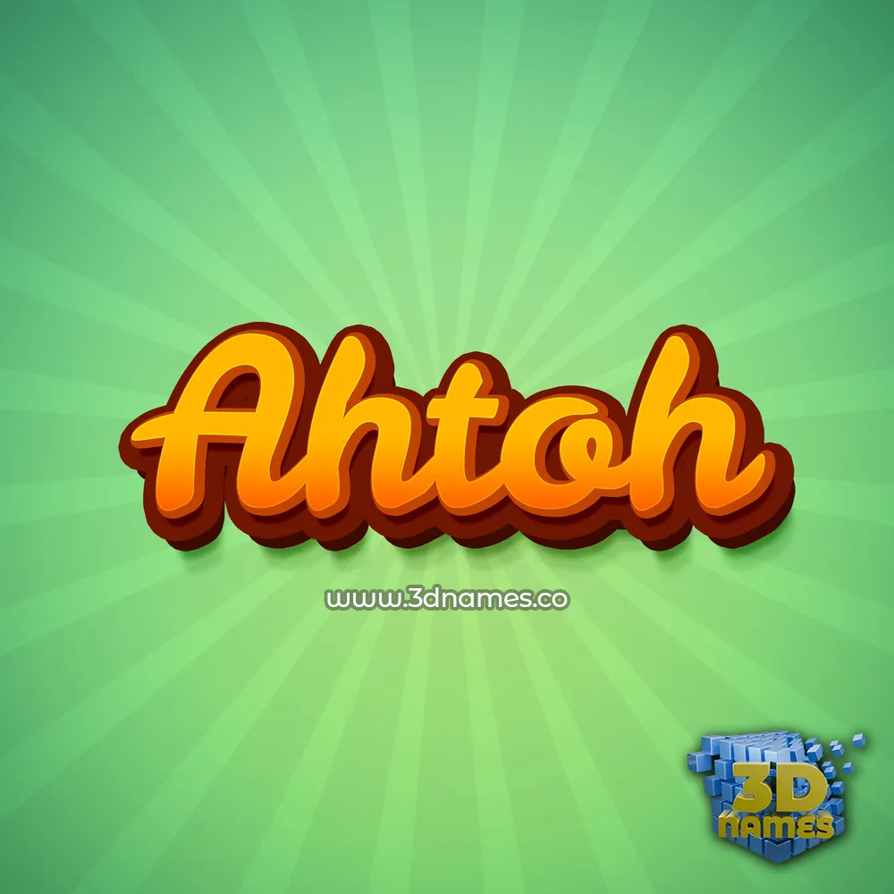 ahtoh in Green Rays style - 3D name wallpaper