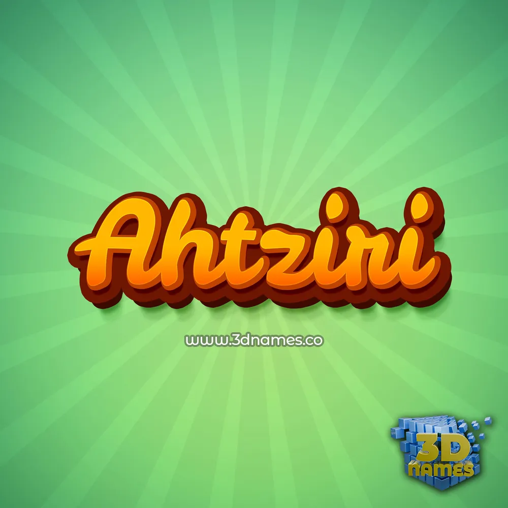 ahtziri in Green Rays style - 3D name wallpaper