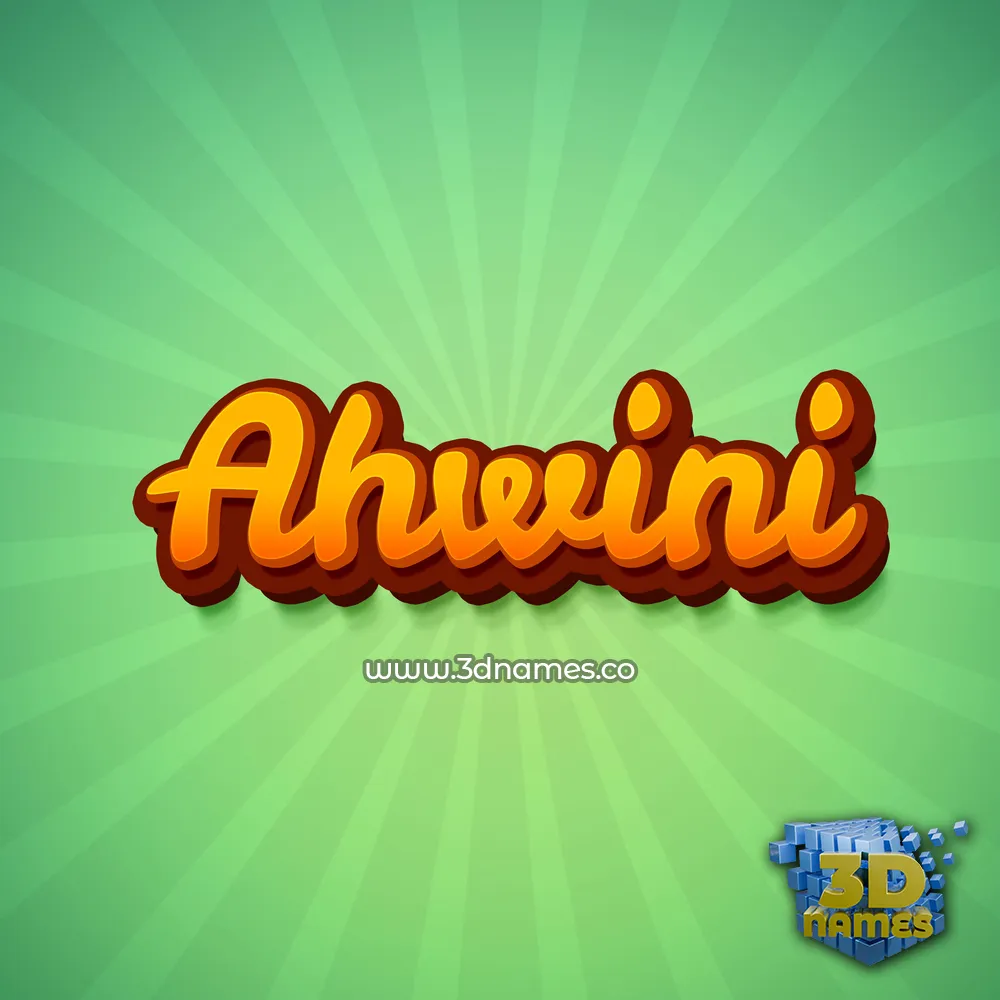 ahwini in Green Rays style - 3D name wallpaper