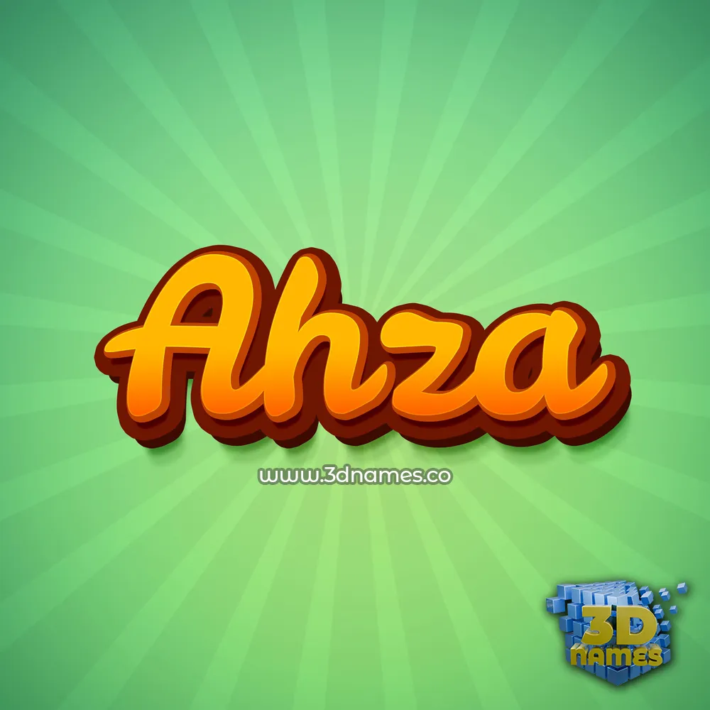 ahza in Green Rays style - 3D name wallpaper