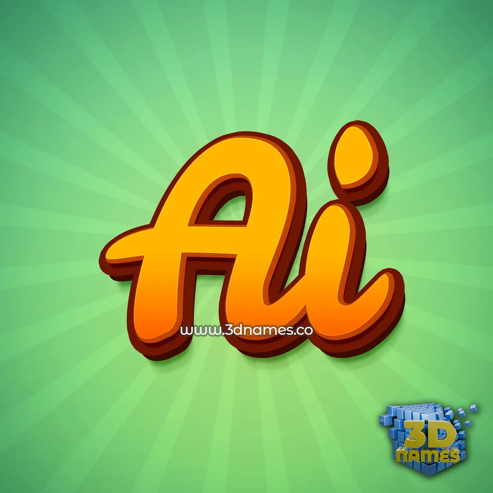 ai in Green Rays style - 3D name wallpaper