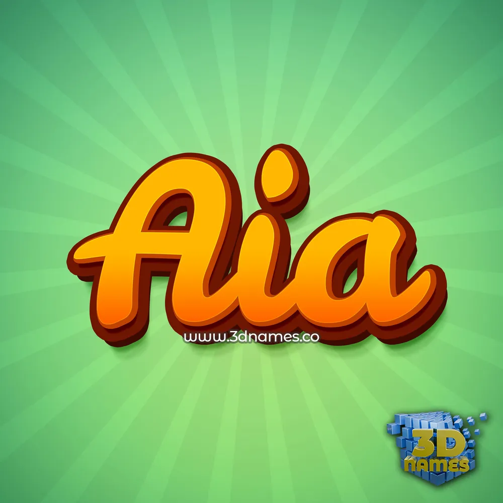 aia in Green Rays style - 3D name wallpaper