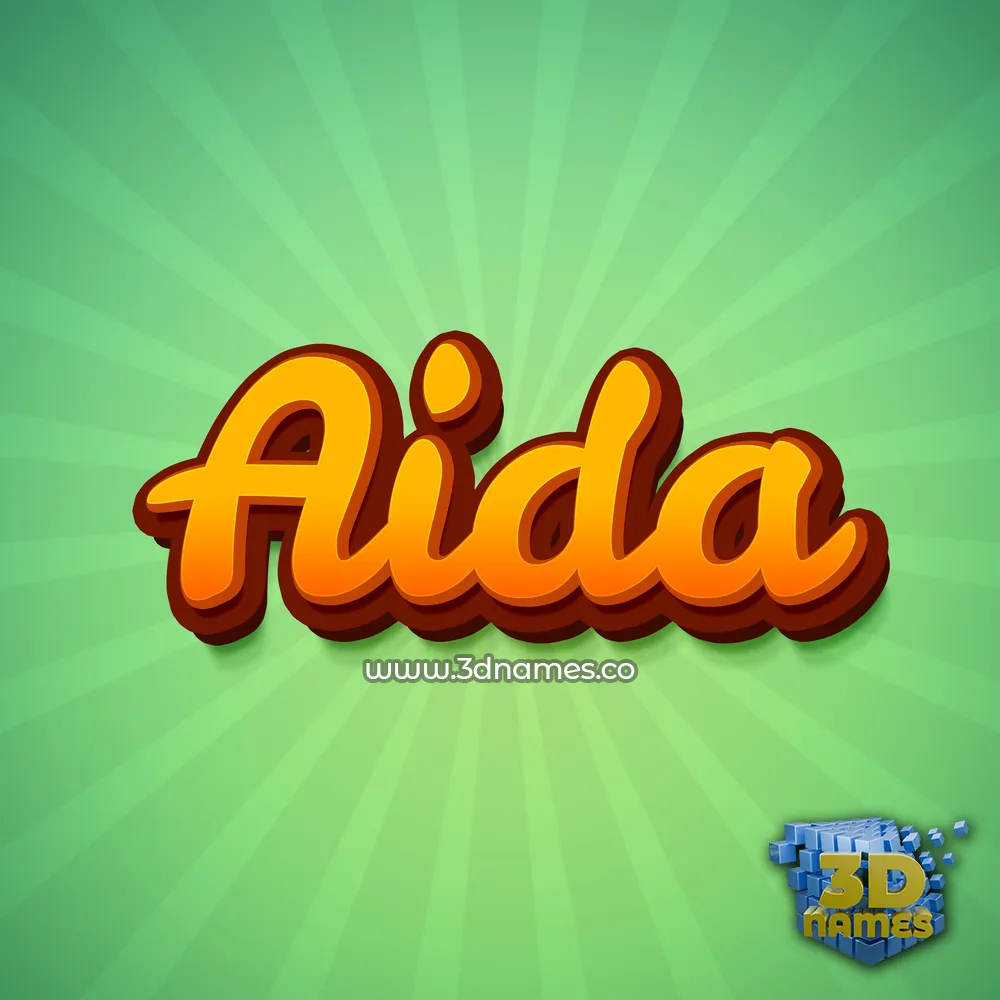 aida in Green Rays style - 3D name wallpaper
