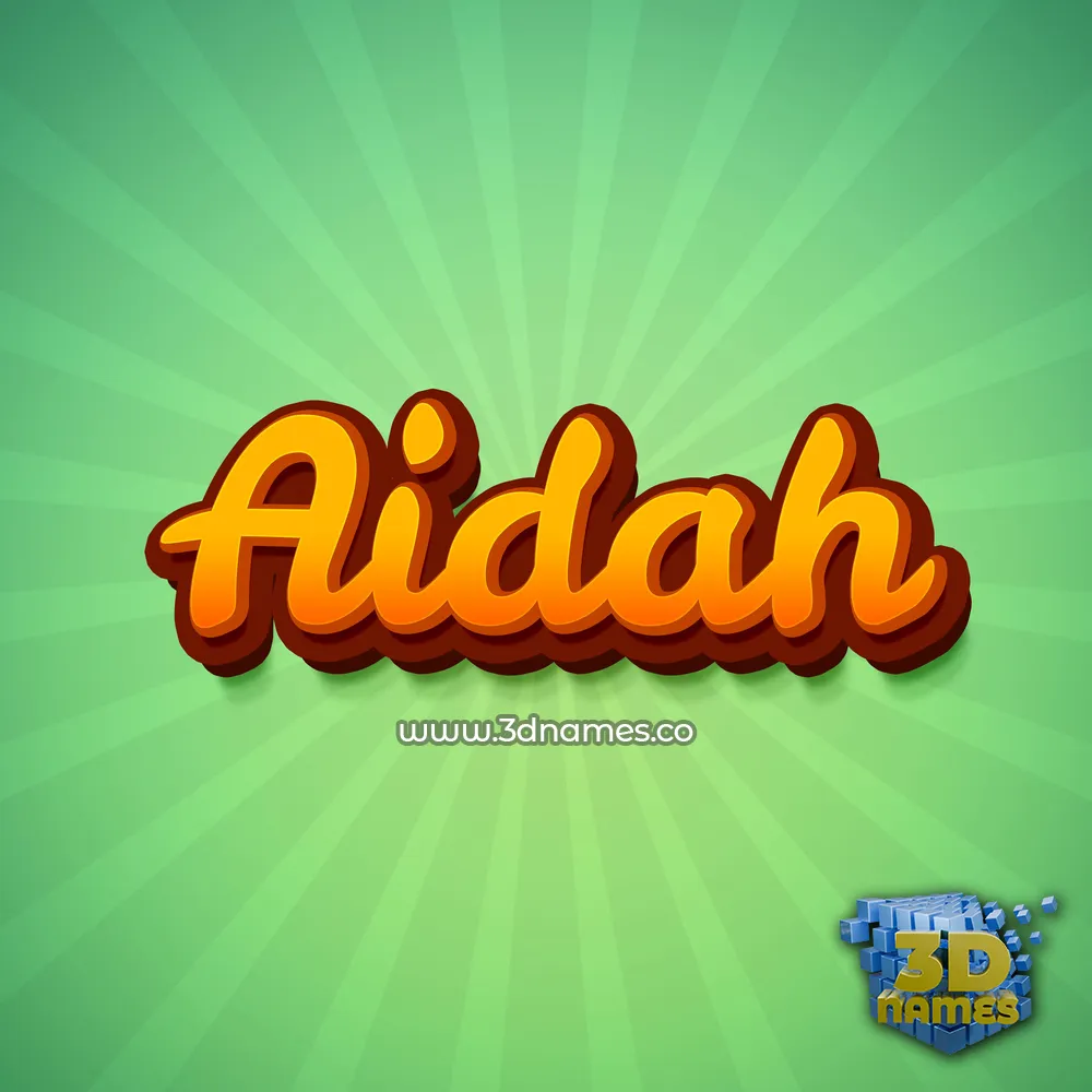 aidah in Green Rays style - 3D name wallpaper