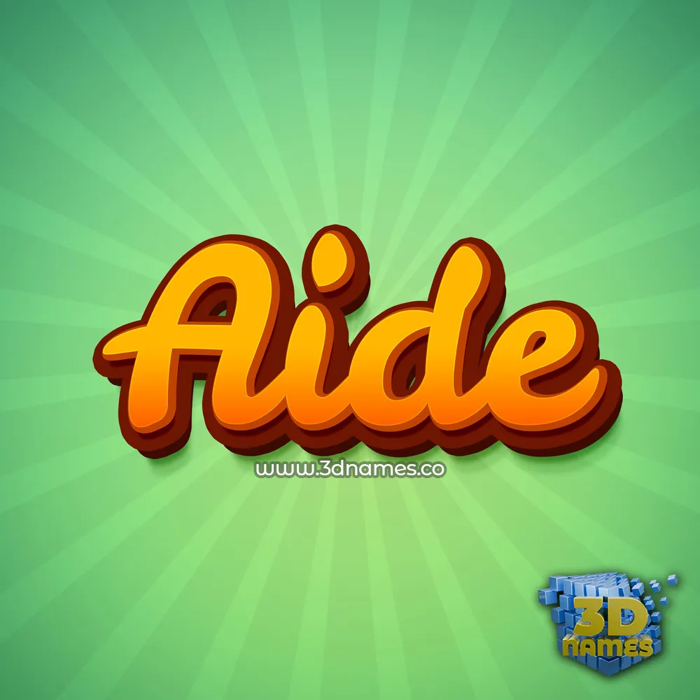 aide in Green Rays style - 3D name wallpaper