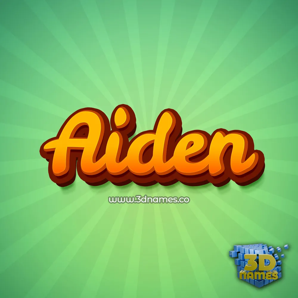 aiden in Green Rays style - 3D name wallpaper