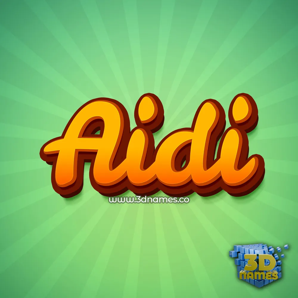 aidi in Green Rays style - 3D name wallpaper
