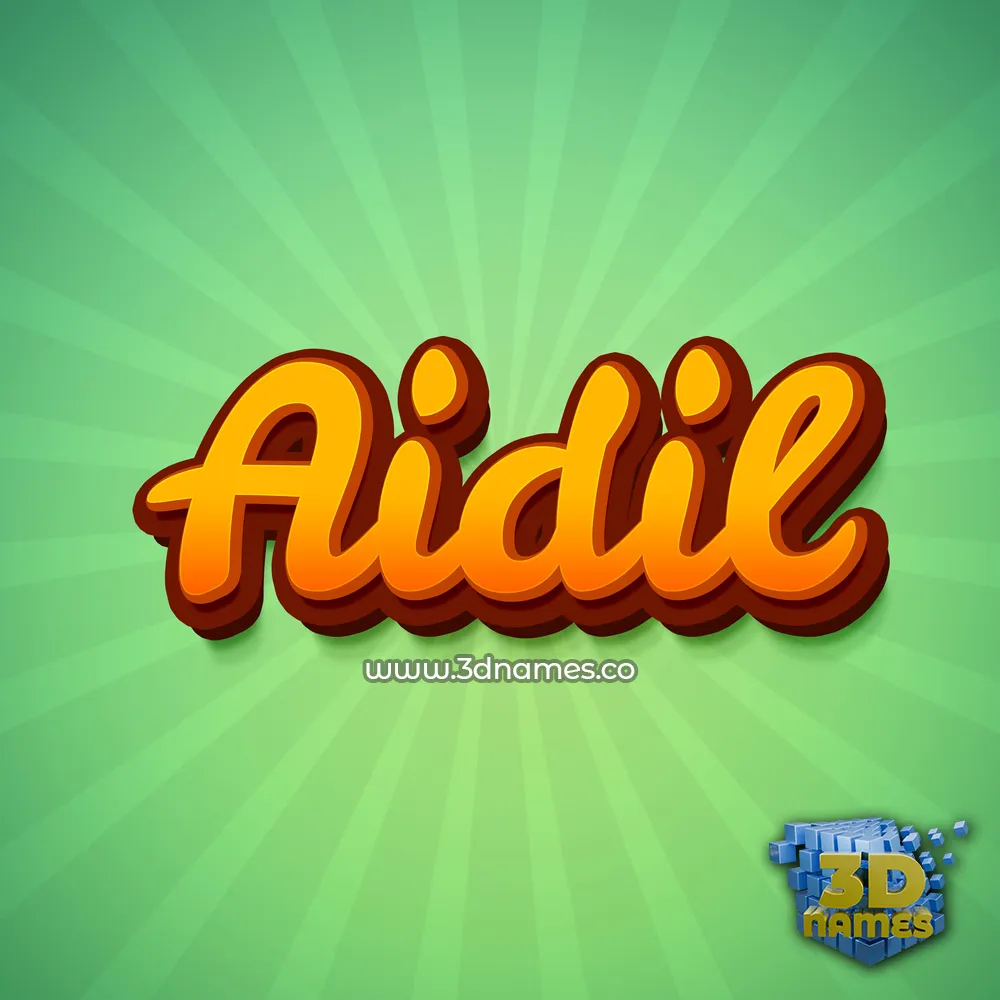 aidil in Green Rays style - 3D name wallpaper