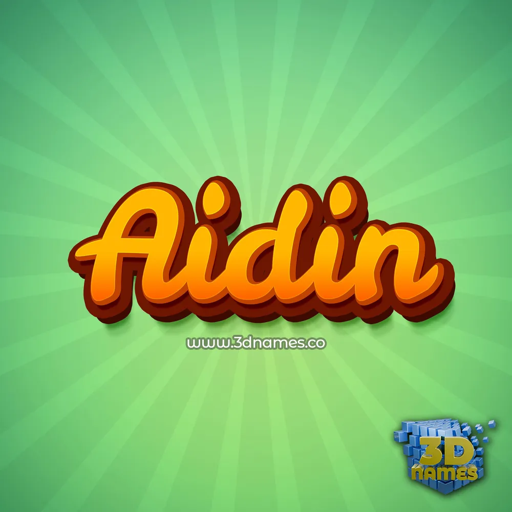 aidin in Green Rays style - 3D name wallpaper
