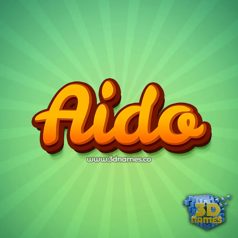 aido in Green Rays style - 3D name wallpaper