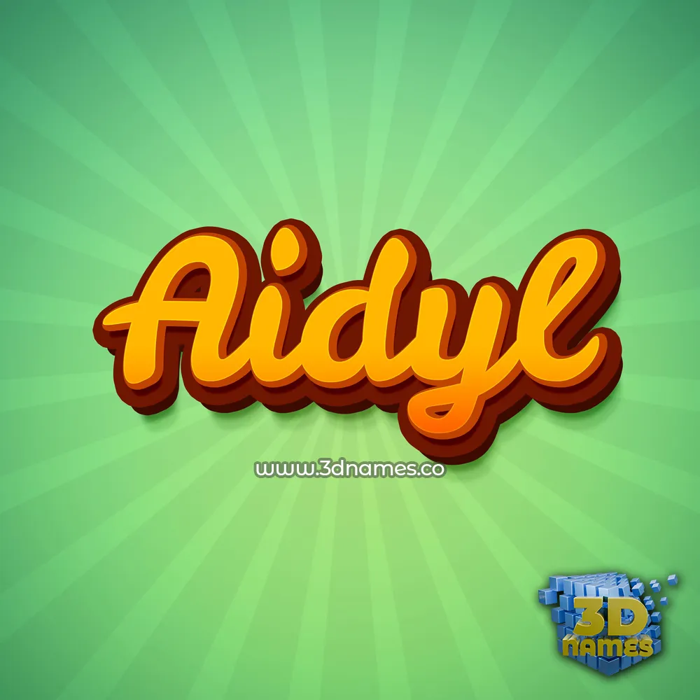aidyl in Green Rays style - 3D name wallpaper