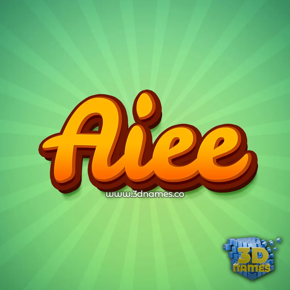 aiee in Green Rays style - 3D name wallpaper