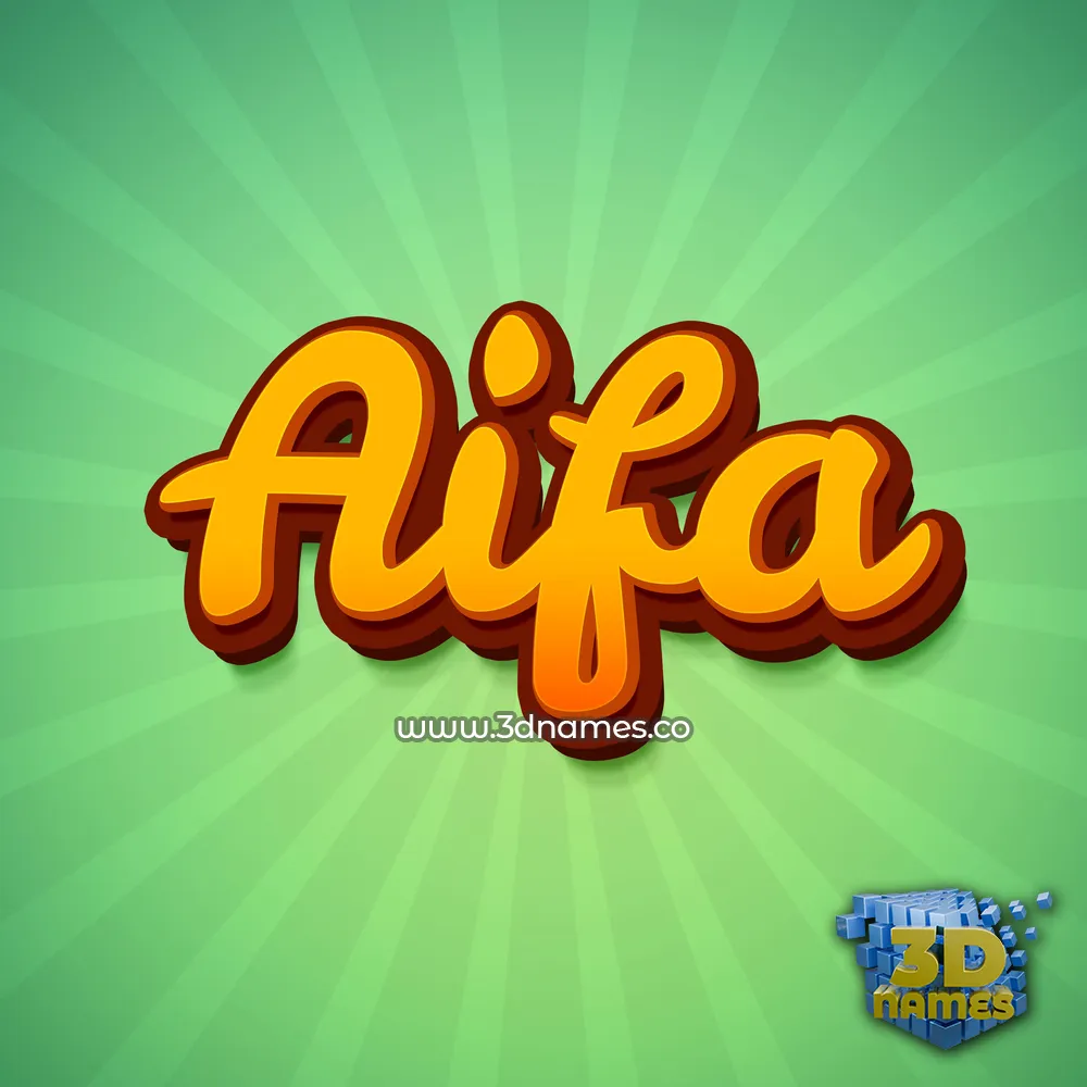aifa in Green Rays style - 3D name wallpaper