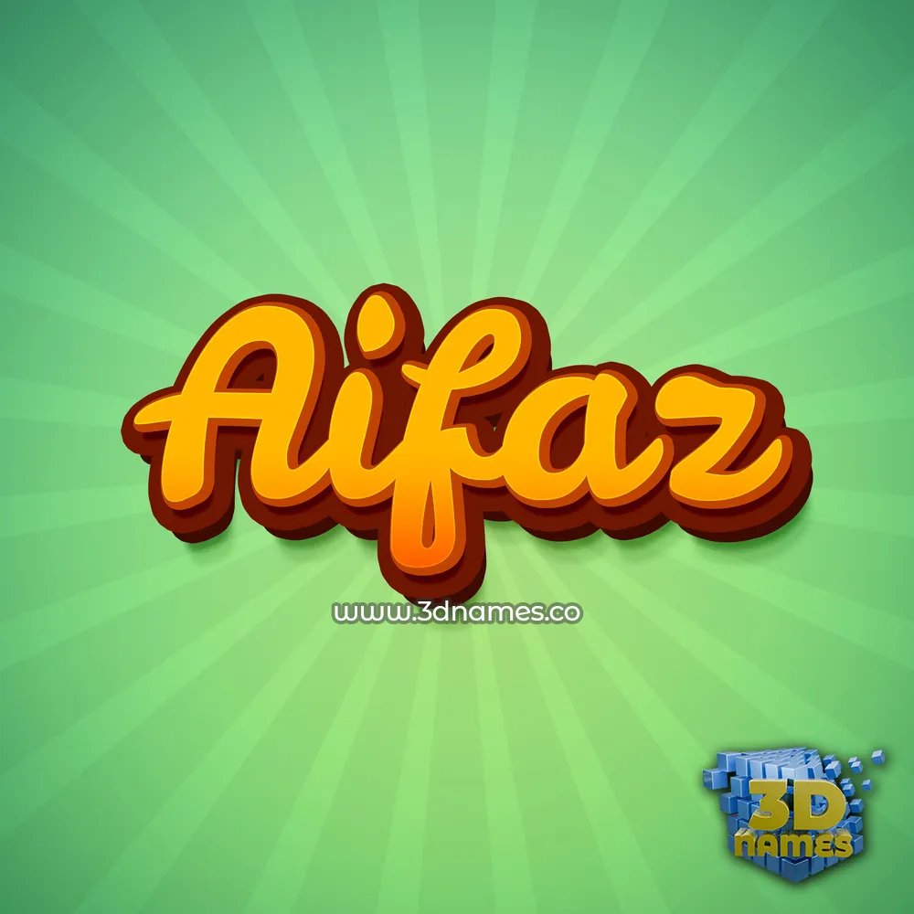 aifaz in Green Rays style - 3D name wallpaper