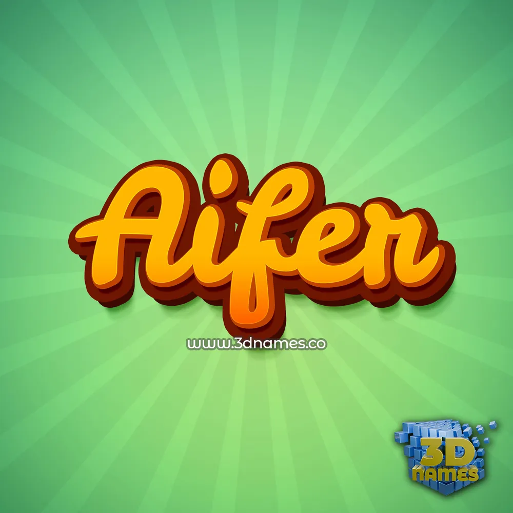 aifer in Green Rays style - 3D name wallpaper