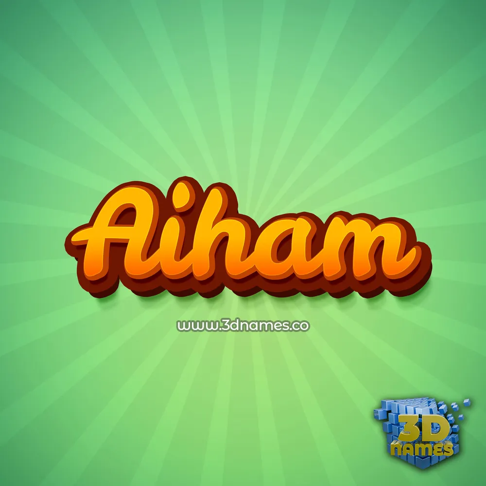 aiham in Green Rays style - 3D name wallpaper