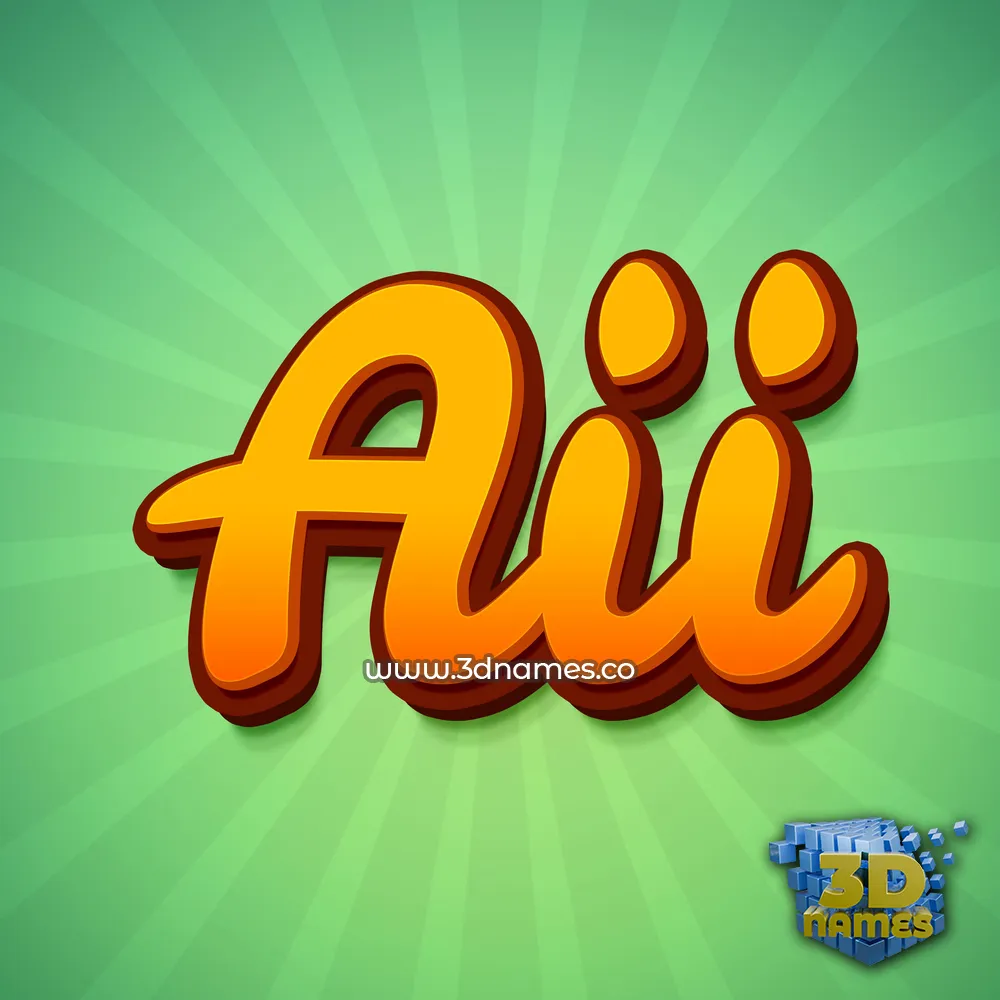 aii in Green Rays style - 3D name wallpaper