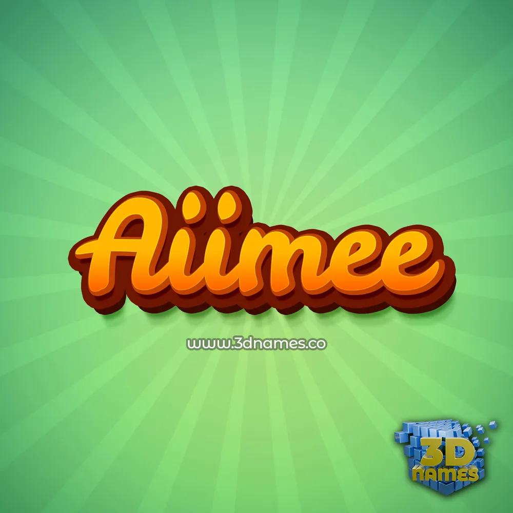 aiimee in Green Rays style - 3D name wallpaper