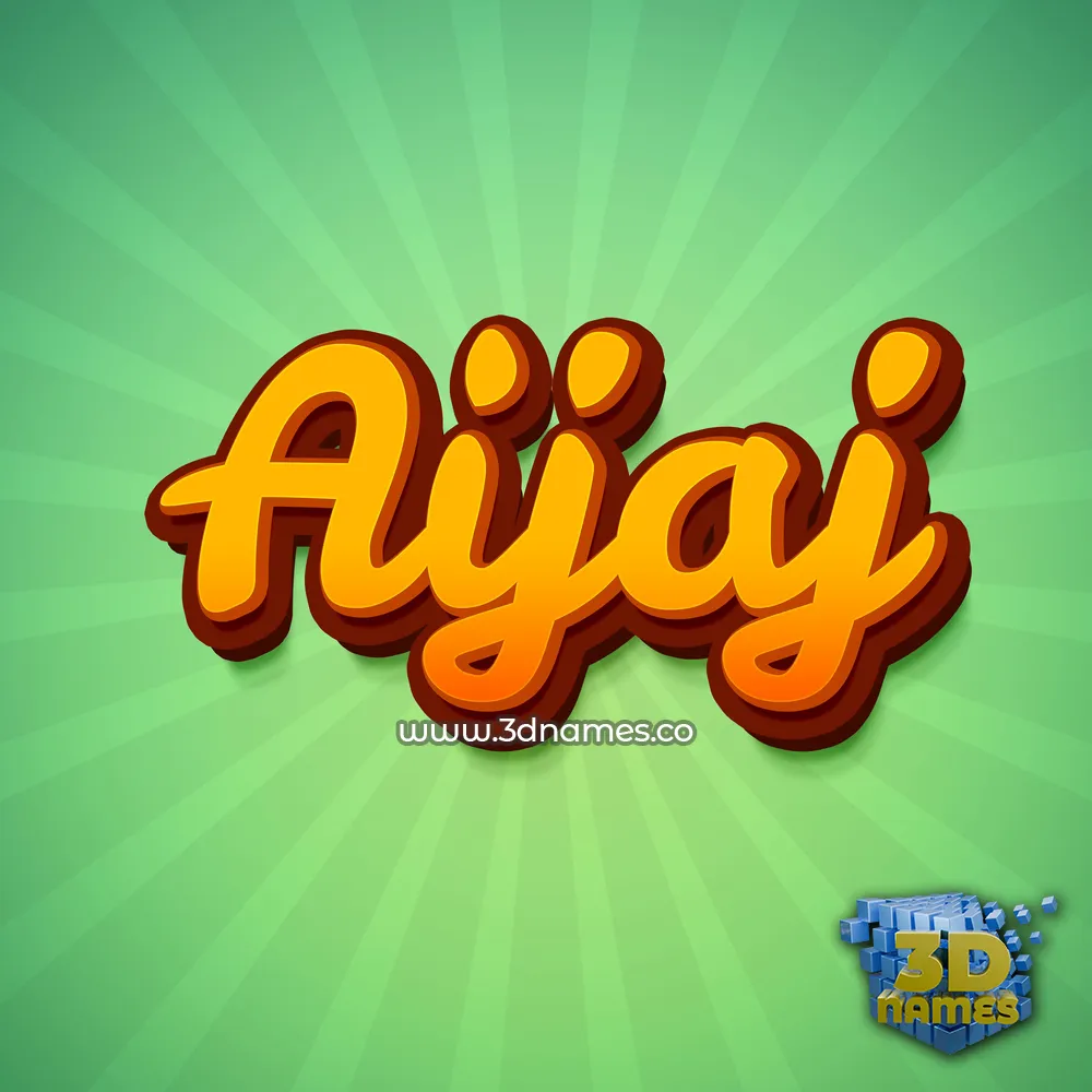 aijaj in Green Rays style - 3D name wallpaper