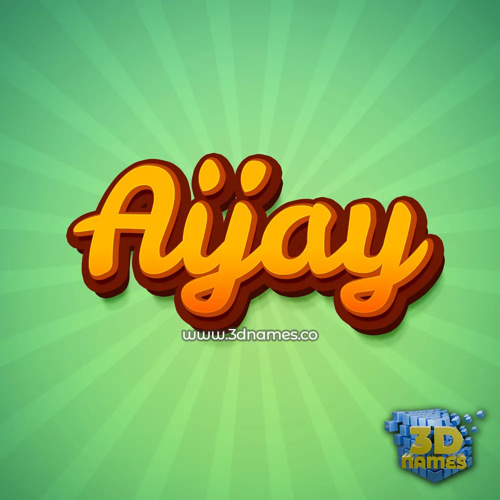 aijay in Green Rays style - 3D name wallpaper