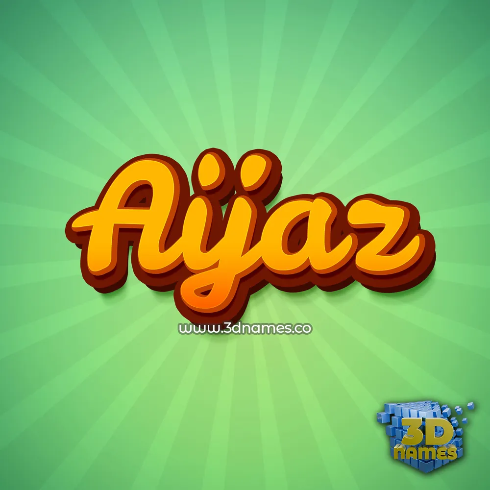 aijaz in Green Rays style - 3D name wallpaper