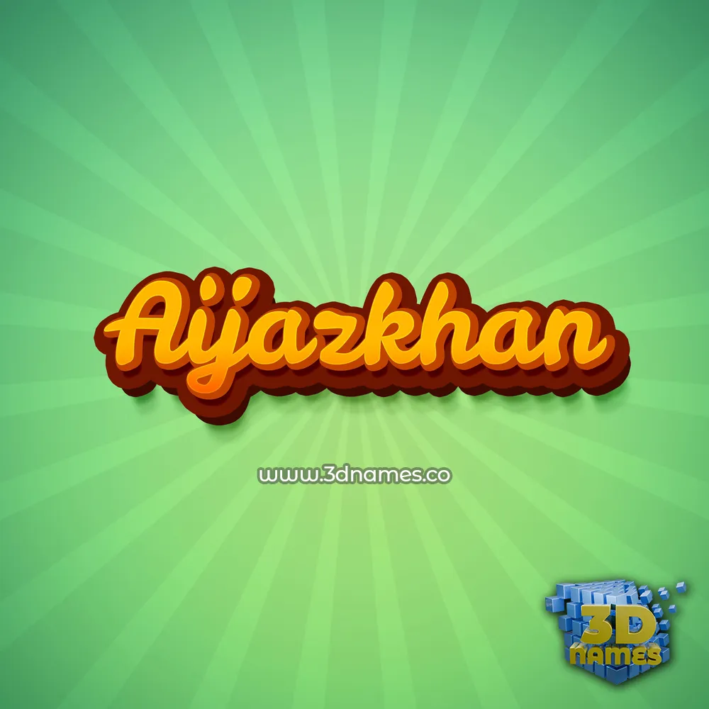 aijazkhan in Green Rays style - 3D name wallpaper