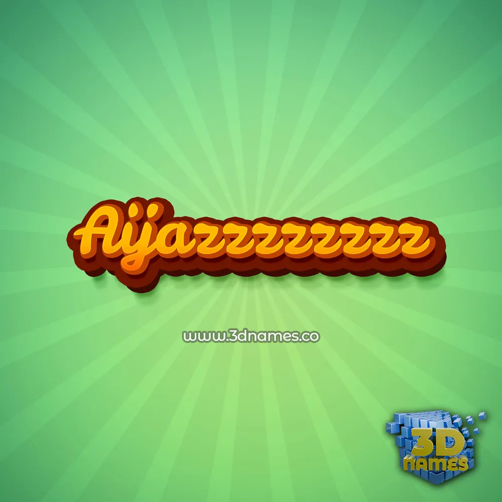 aijazzzzzzzz in Green Rays style - 3D name wallpaper