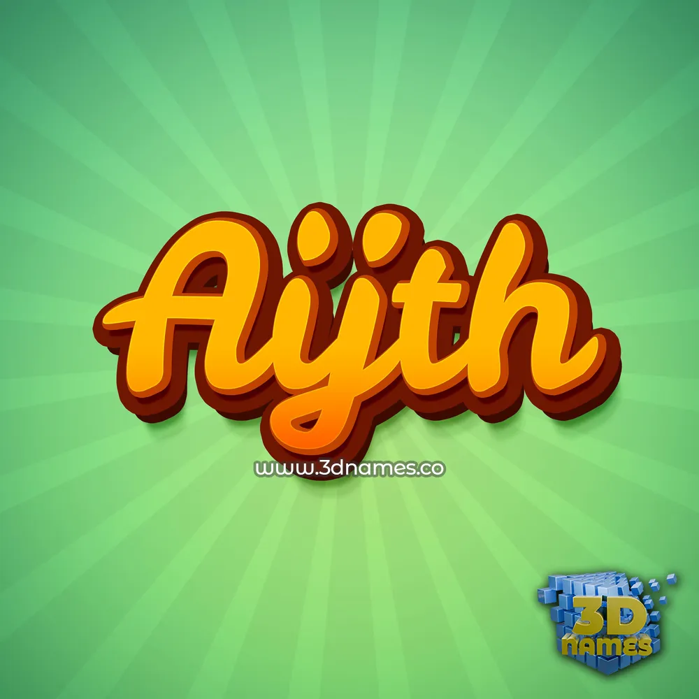 aijth in Green Rays style - 3D name wallpaper