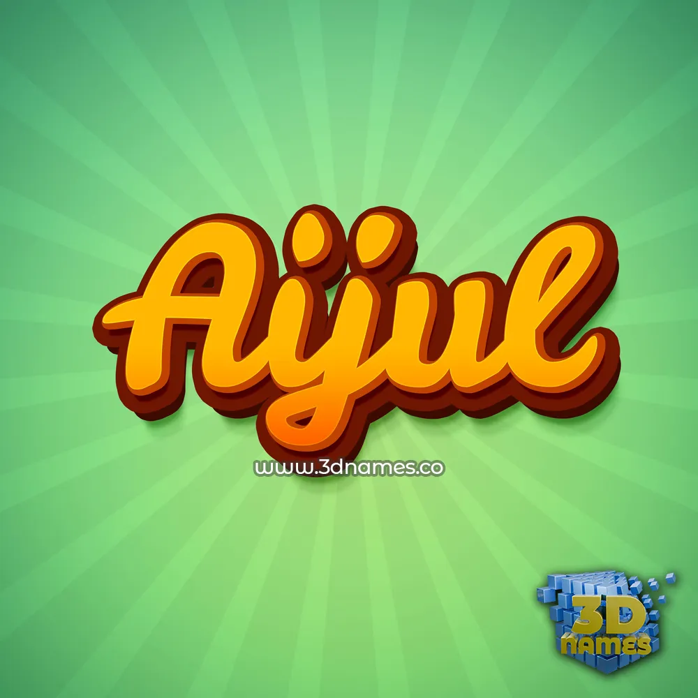 aijul in Green Rays style - 3D name wallpaper