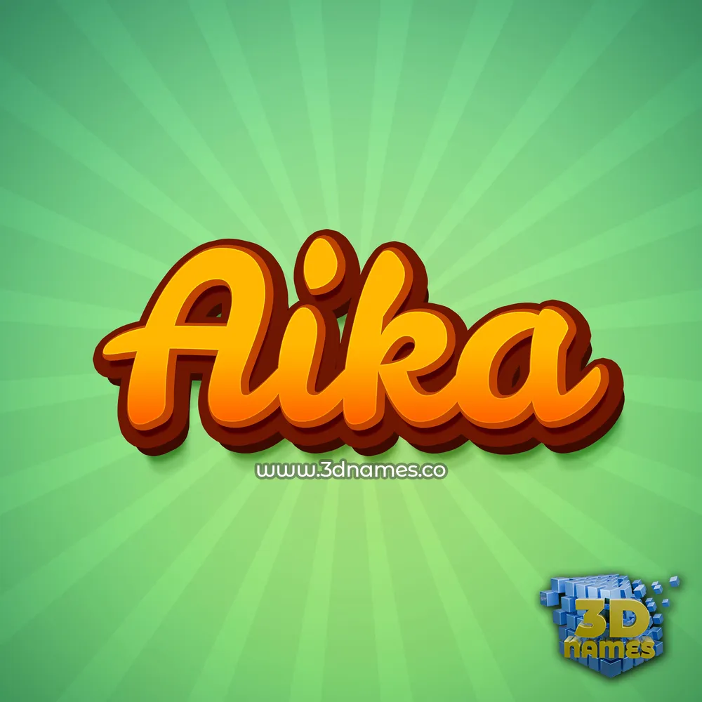 aika in Green Rays style - 3D name wallpaper