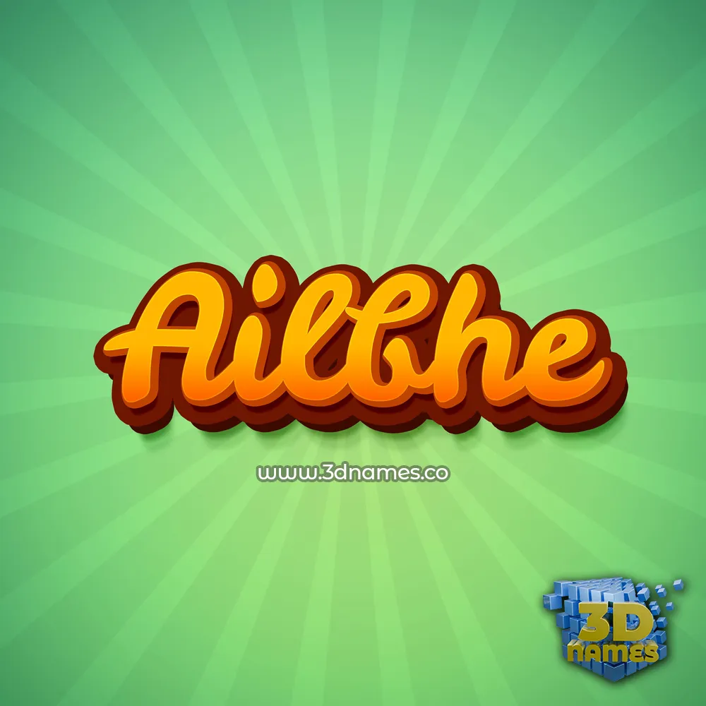 ailbhe in Green Rays style - 3D name wallpaper