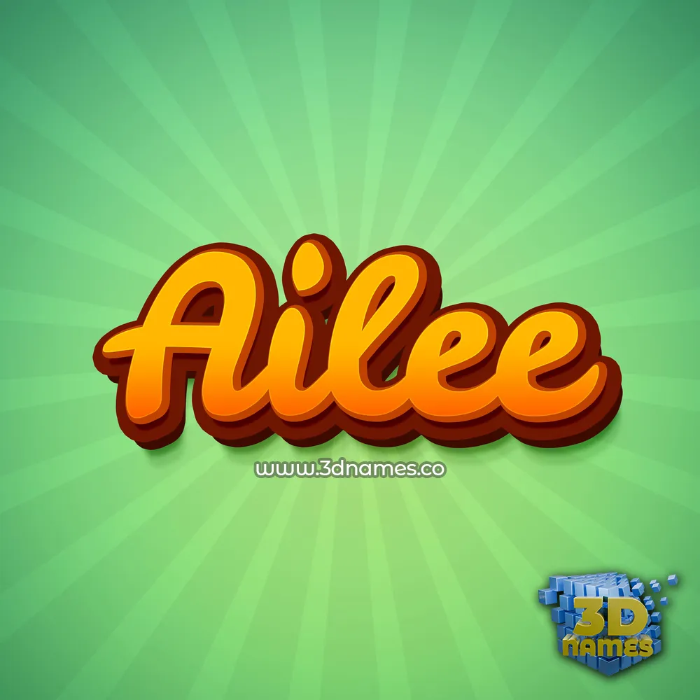 ailee in Green Rays style - 3D name wallpaper