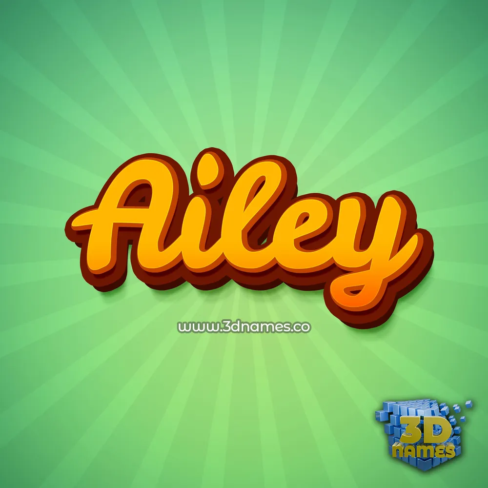 ailey in Green Rays style - 3D name wallpaper