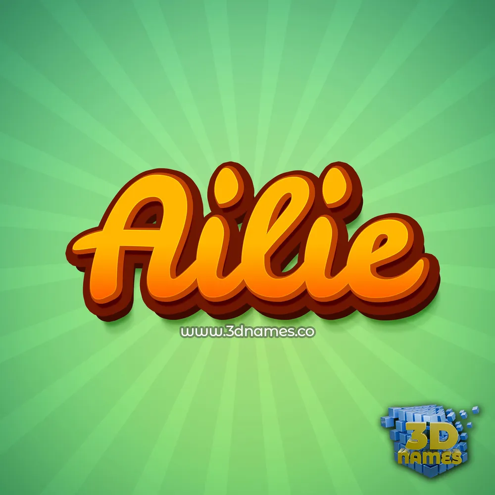 ailie in Green Rays style - 3D name wallpaper
