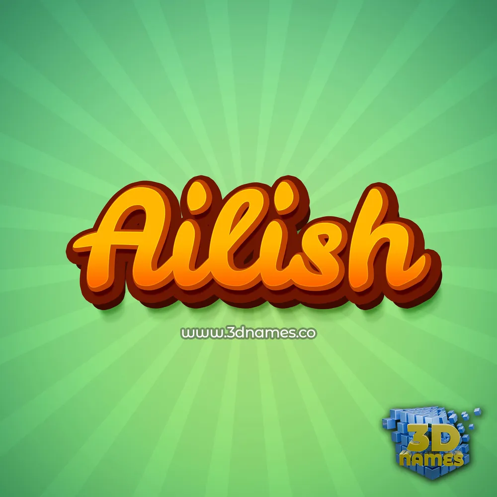 ailish in Green Rays style - 3D name wallpaper