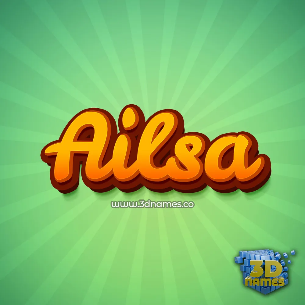 ailsa in Green Rays style - 3D name wallpaper